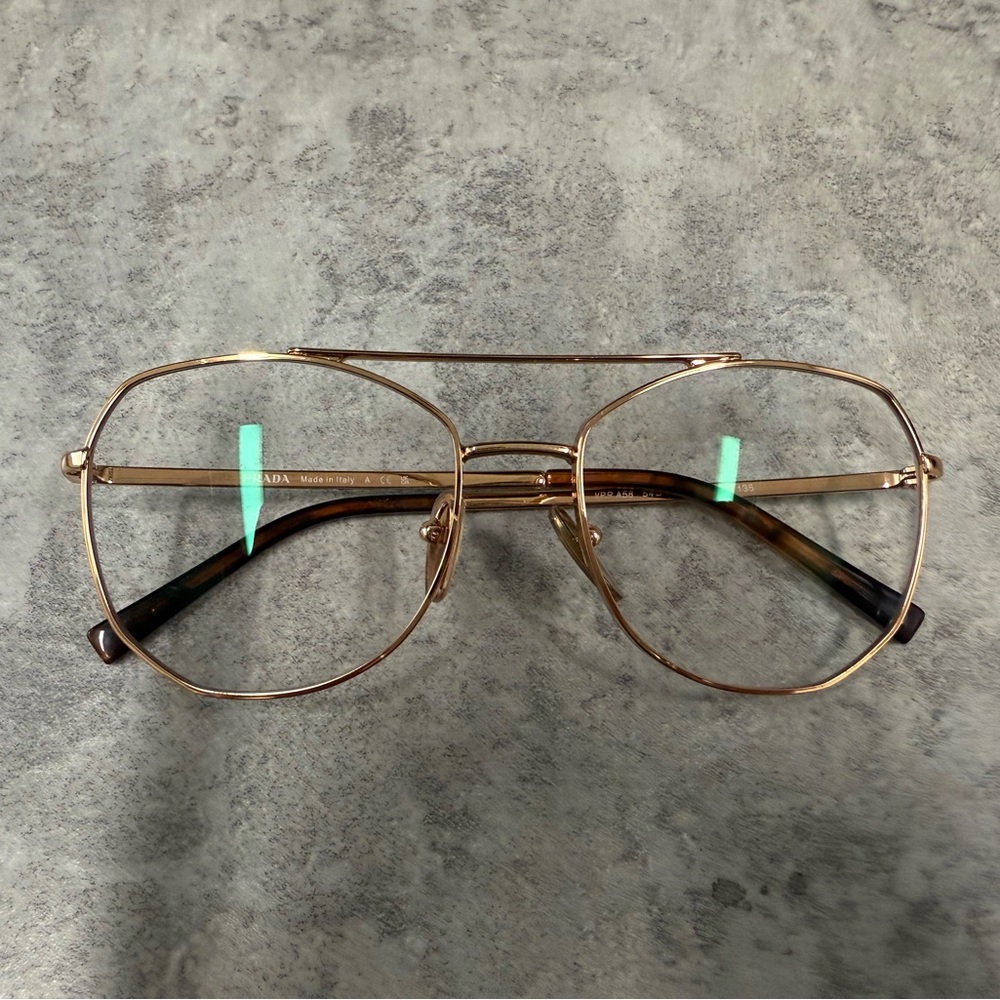 Prada PR A58 Rose Gold Aviator Eyewear